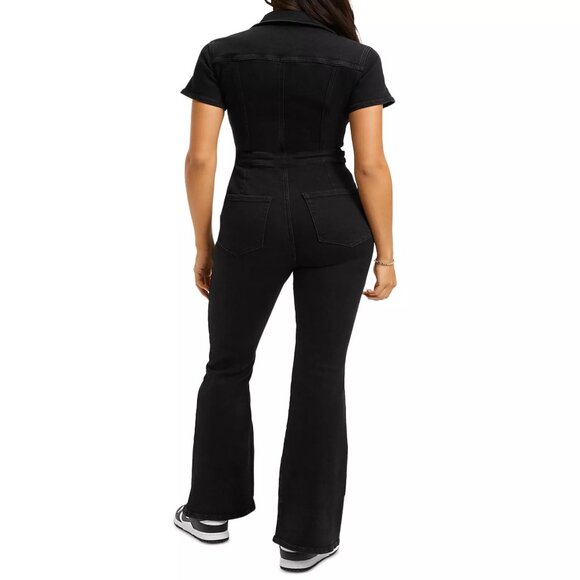 180$ Good American Fit For Success Bootcut Denim Jumpsuit Women's Size XXL Black - Picture 2 of 4